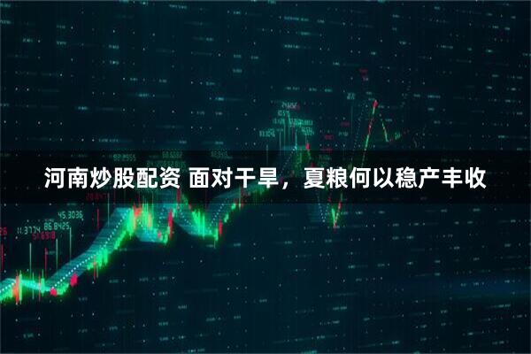 河南炒股配资 面对干旱，夏粮何以稳产丰收