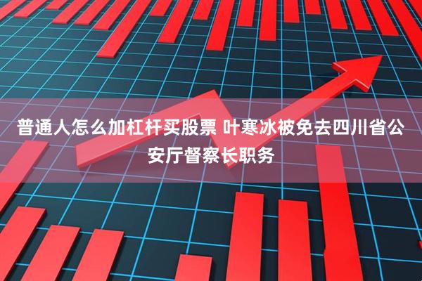 普通人怎么加杠杆买股票 叶寒冰被免去四川省公安厅督察长职务